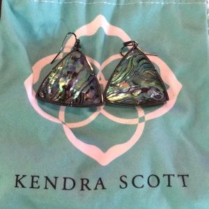 Kendra Scott Nikki Earrings Abalone Gunmetal